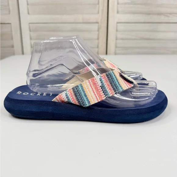 ROCKET DOG "Adios Stark" Women's Flip Flops with Striped Woven Straps-9 - Picture 3 of 6